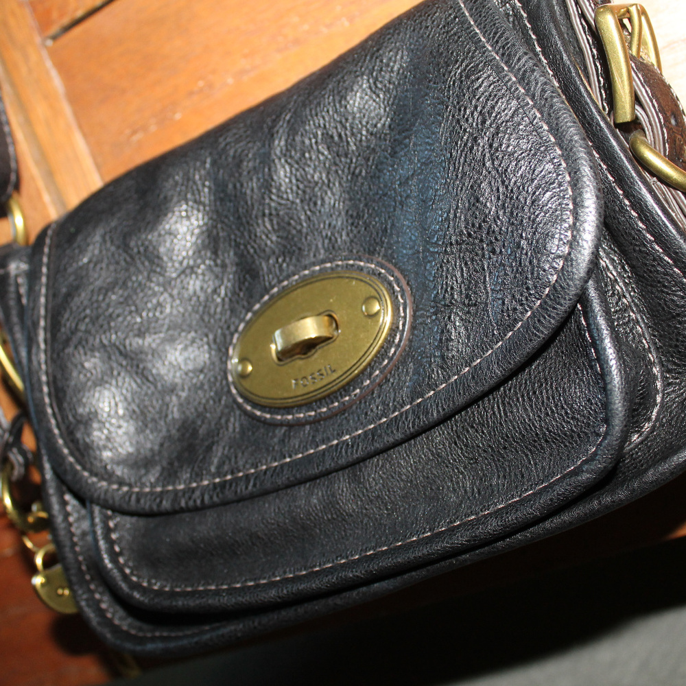Handbag, Crossbody, Black w/Gold